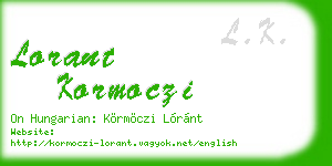 lorant kormoczi business card